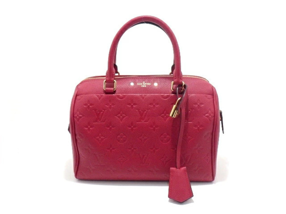 LOUIS VUITTON Speedy Bandouliere Monogram Empreinte Cerise Red